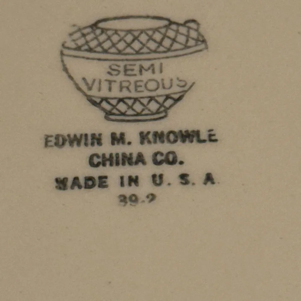 Edwin M. Knowles Gold Rimmed‎ Floral Dinner Plate